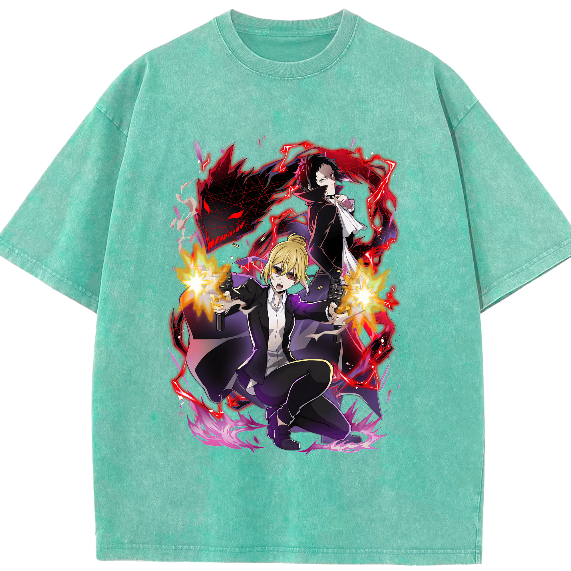 （画像用） 文豪ストレイドッグス Bungo Stray Dogs 綿100% ヴィンテージ風 半袖Tシャツ（フロントプリント）